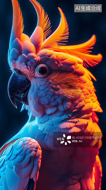 【AI数字艺术】色彩鲜艳的鹦鹉图片素材