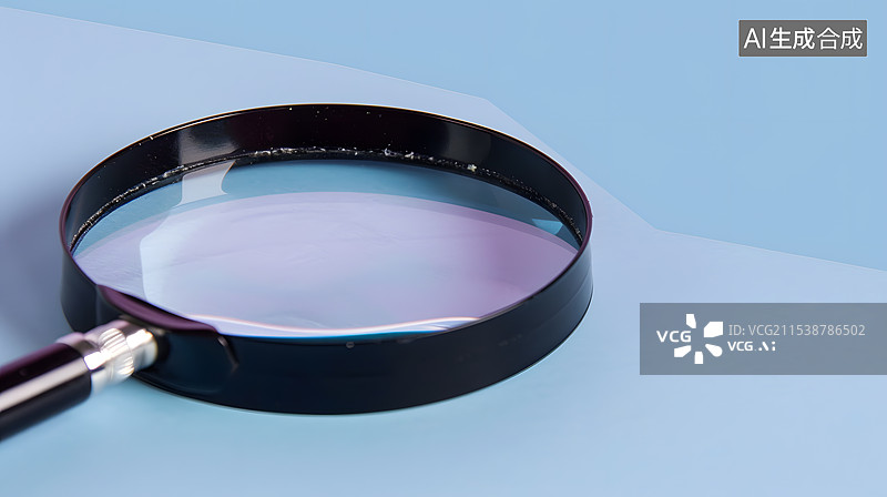 【AI数字艺术】3D渲染手持放大镜纯色背景，图片素材