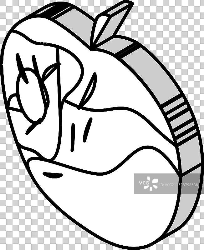 腐烂苹果食品的等距图标图片素材