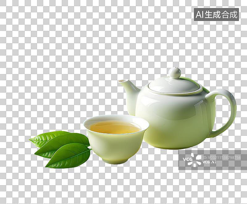 【AI数字艺术】茶具，茶壶茶杯，茶叶，茶文化，茶道免抠元素图片素材