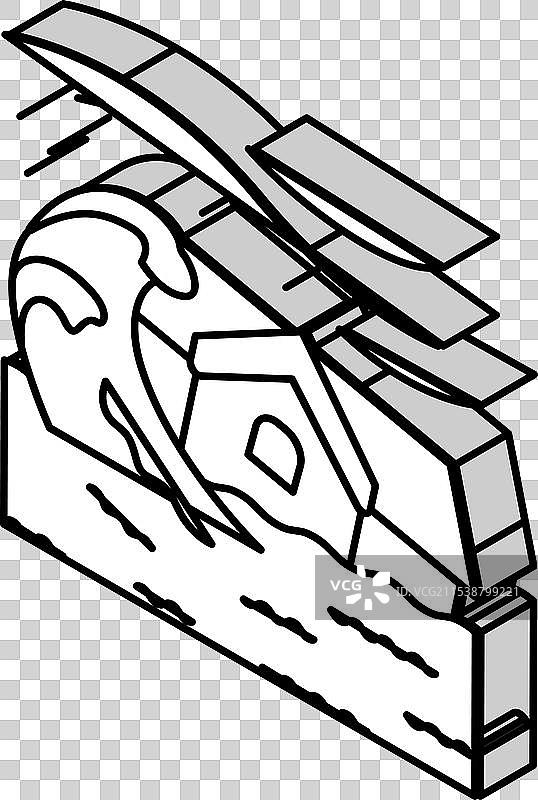 风暴洪水灾害等距图标图片素材