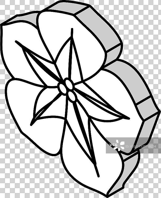 矮牵牛花春季等距图标图片素材