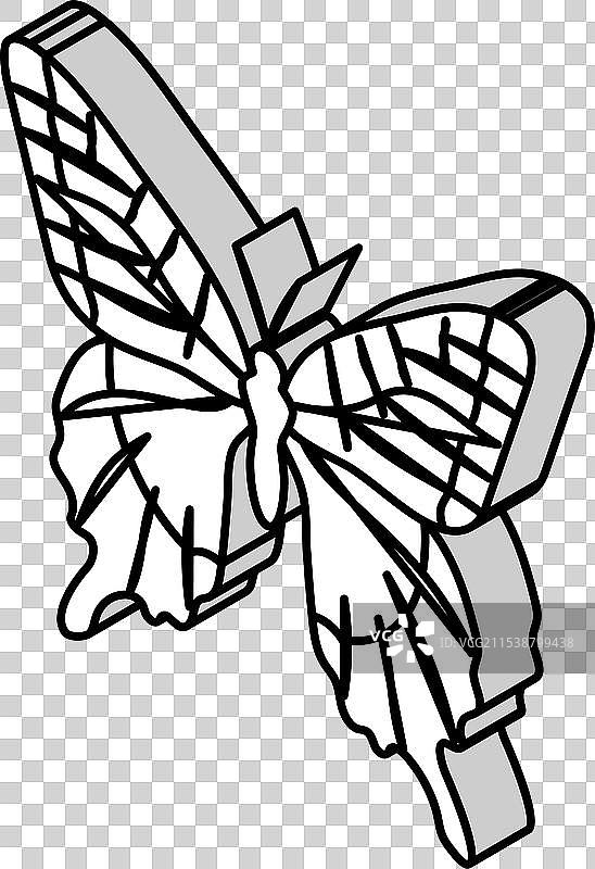 东部虎纹凤蝶夏季等距图标图片素材