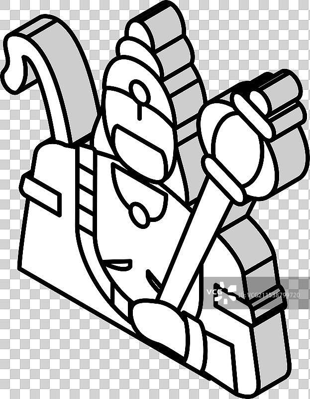 印度教神猴哈奴曼等距图标图片素材