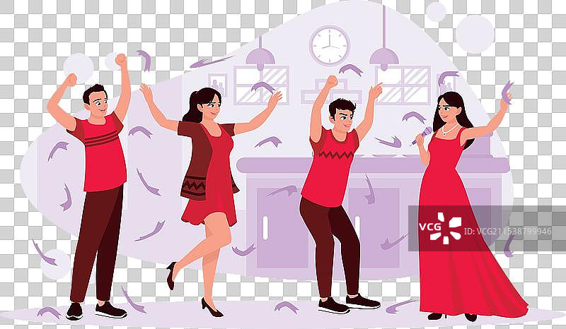 一群年轻人在家里聚会图片素材