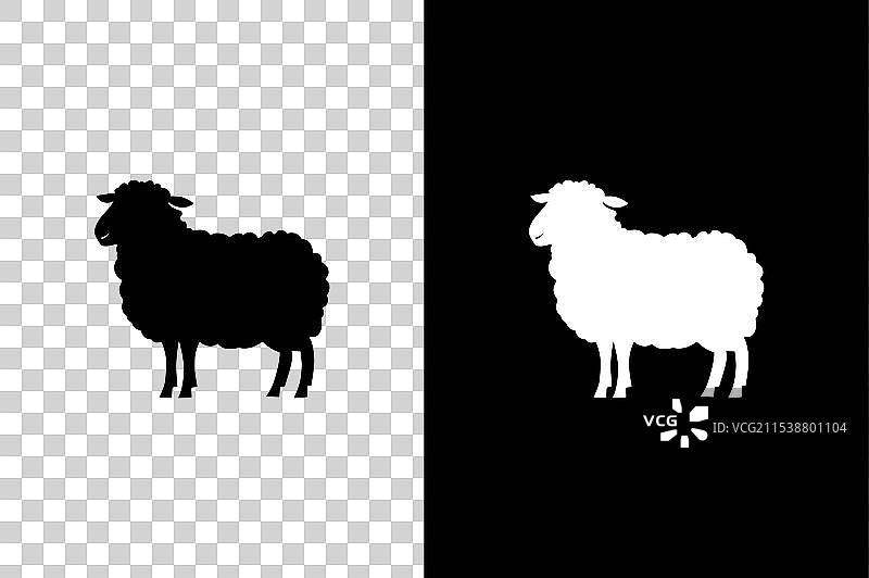 羊图标 羊轮廓 轮廓图形图片素材