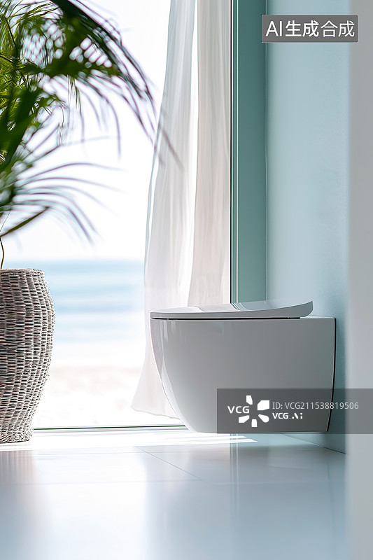 【AI数字艺术】卫生间智能马桶图片素材