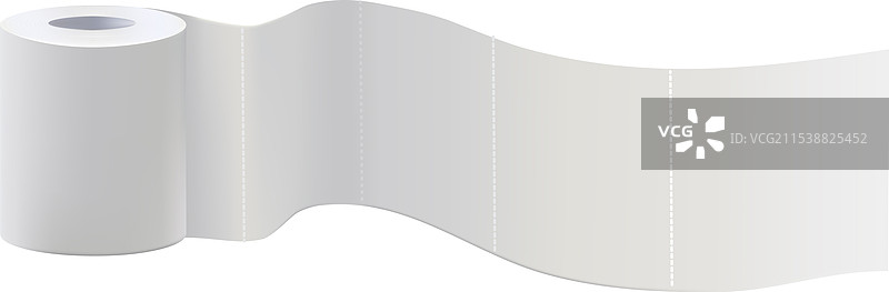 一卷卫生纸在白色背景上展开图片素材