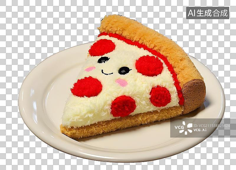 【AI数字艺术】披萨 3d 图，毛毡可爱免扣元素图片素材