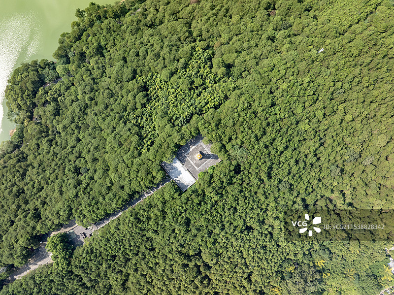 广西贵港桂平市西山风景区航拍风光图片素材