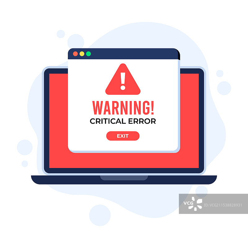 笔记本电脑屏幕上的感叹号图标图片素材