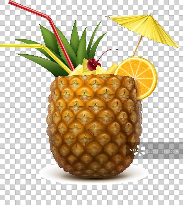 菠萝鸡尾酒图片素材