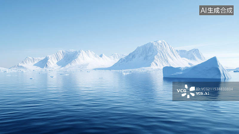 【AI数字艺术】冰川上的浮冰图片素材