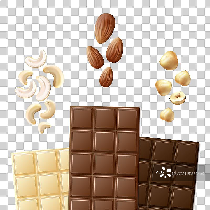 不同的巧克力棒图片素材
