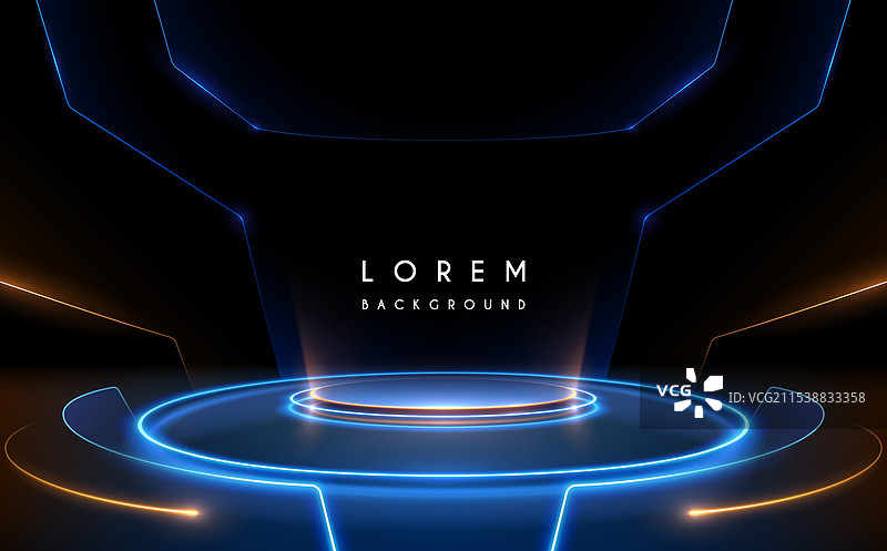 科技蓝黄舞台图片素材