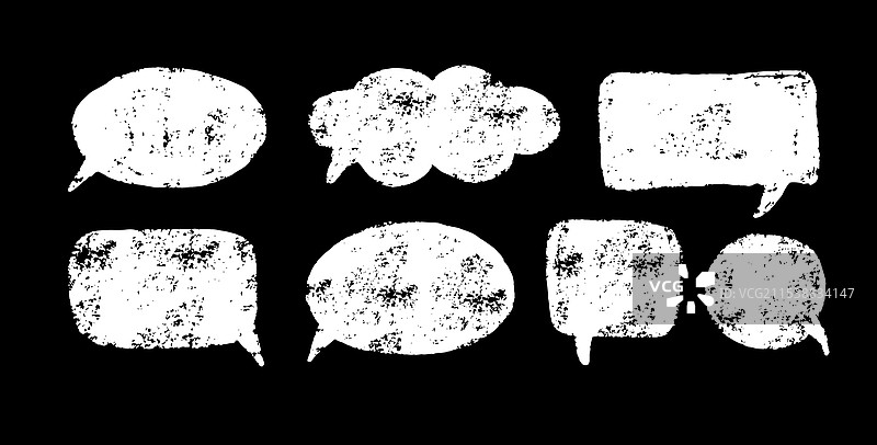 手绘粉笔对话气泡纹理集图片素材