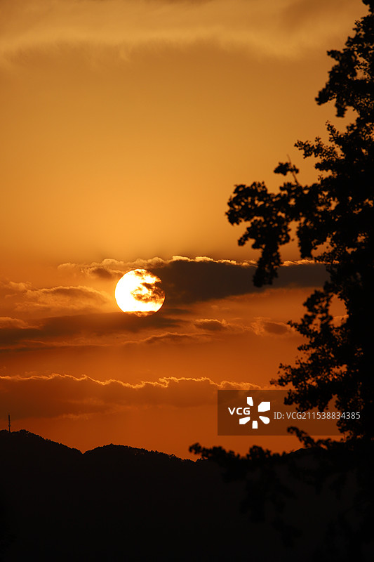 西湖落日图片素材