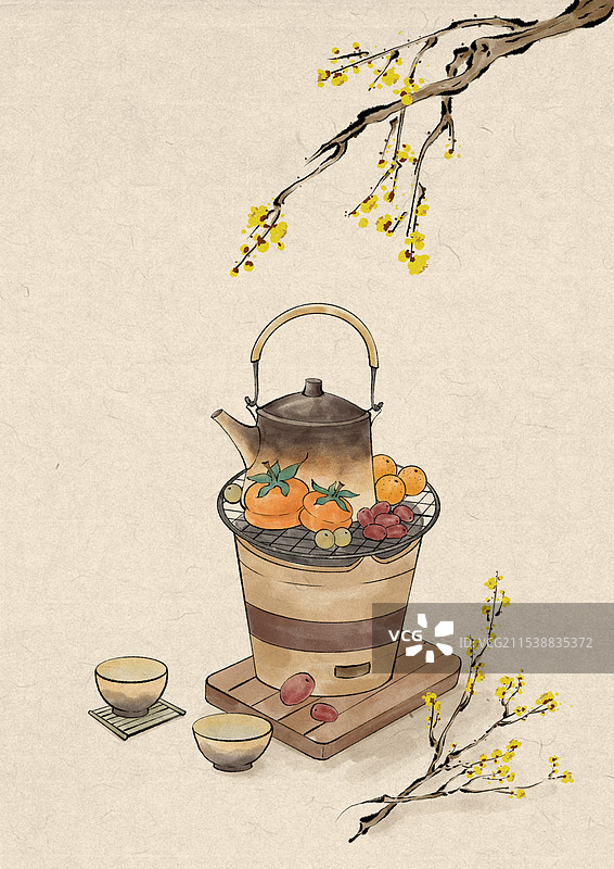 围炉煮茶图片素材