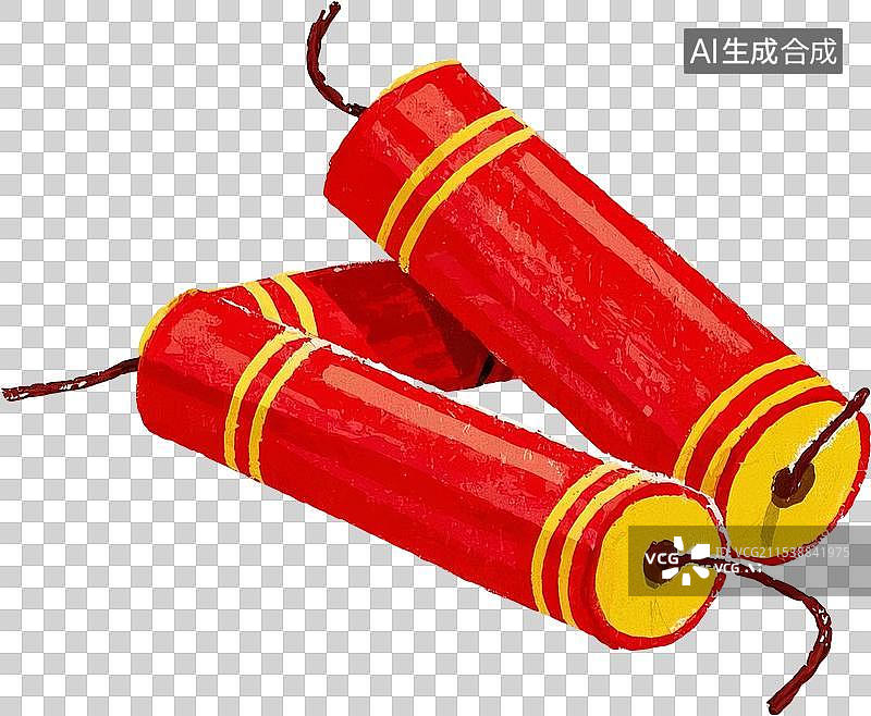 【AI数字艺术】新年春节炮竹免抠插画元素图片素材