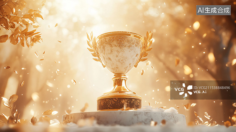 【AI数字艺术】奖杯，成就感，成绩，辉煌，表彰图片素材