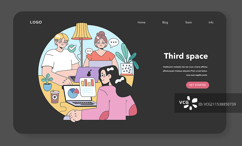 第三名夜间或黑暗模式网页横幅图片素材