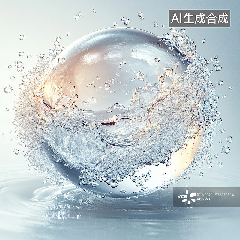 【AI数字艺术】气泡，水晶球，洗化用品，化妆品图片素材
