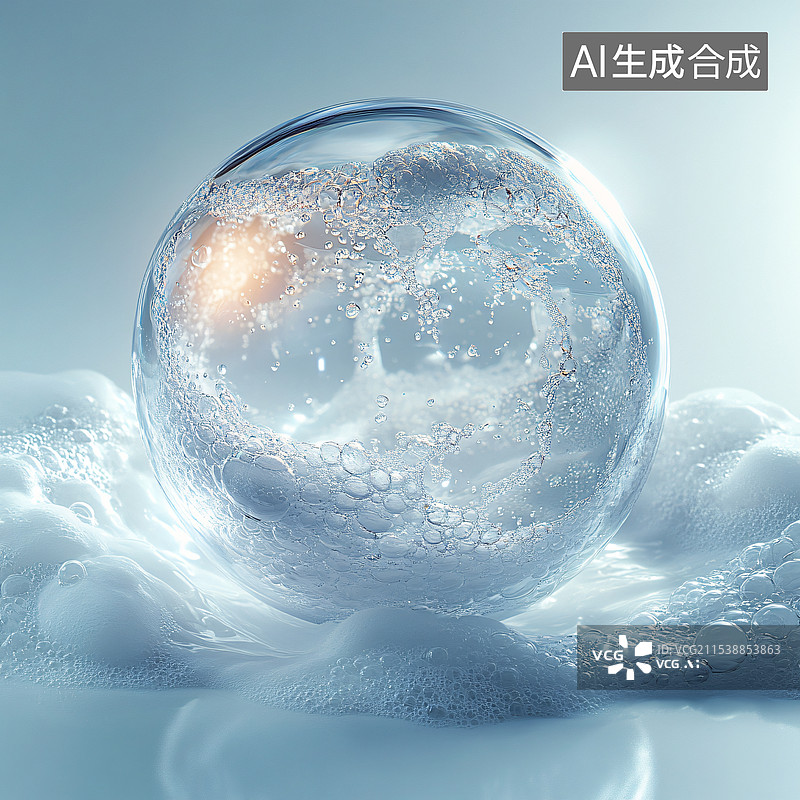 【AI数字艺术】气泡，水晶球，洗化用品，化妆品图片素材