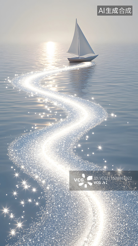 【AI数字艺术】帆船逐梦，星路领航图片素材
