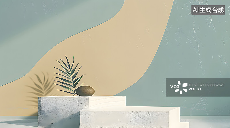 【AI数字艺术】简约空间，禅意之美图片素材