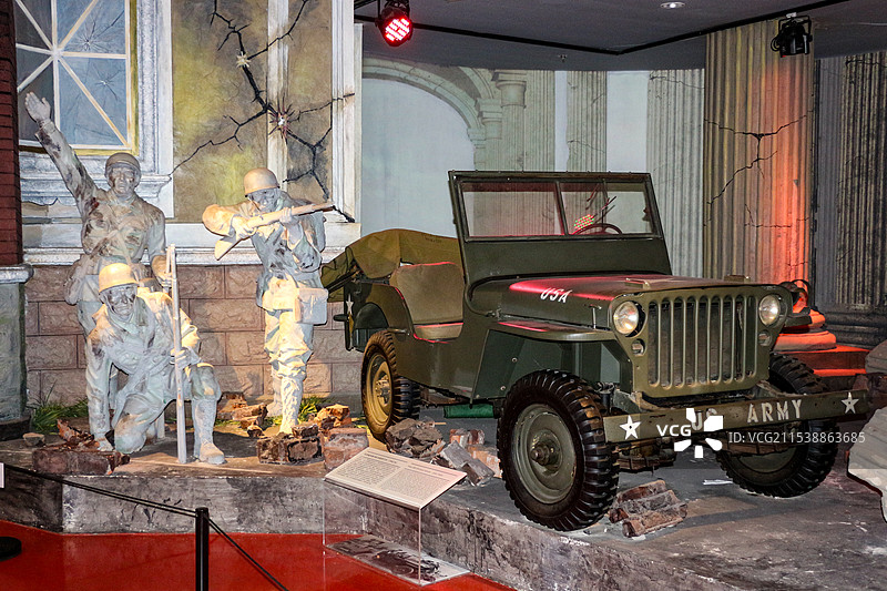 北京汽车博物馆展览的皮卡车图片素材