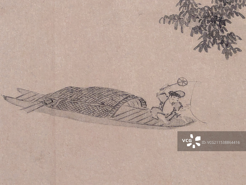 上海博物馆吴镇渔父图卷局部图片素材