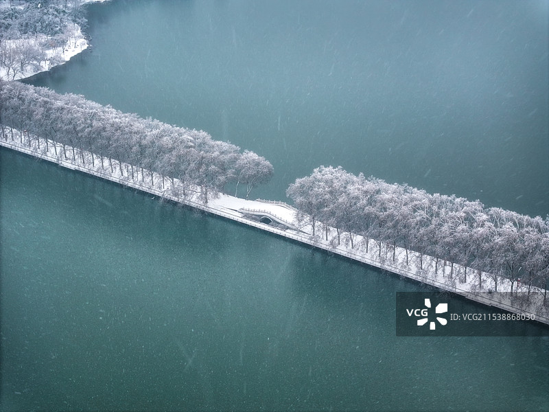 东湖雪景图片素材