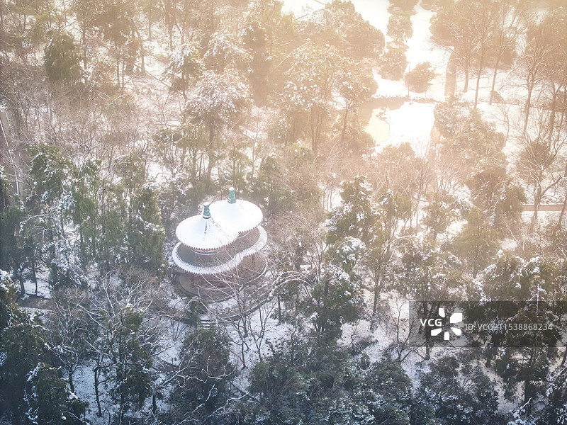 东湖雪景图片素材