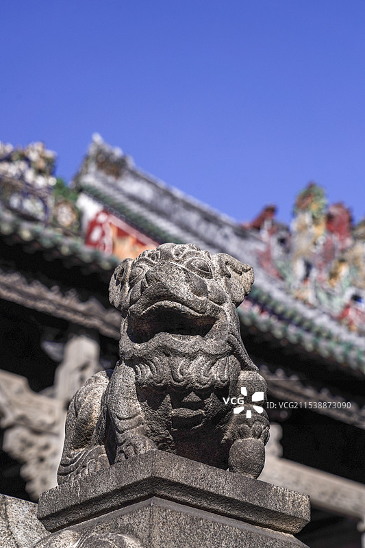 广州陈家祠的全景照片图片素材