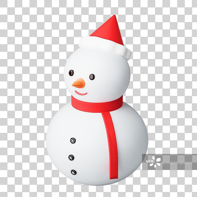 3d建模风格插画元素雪人图片素材