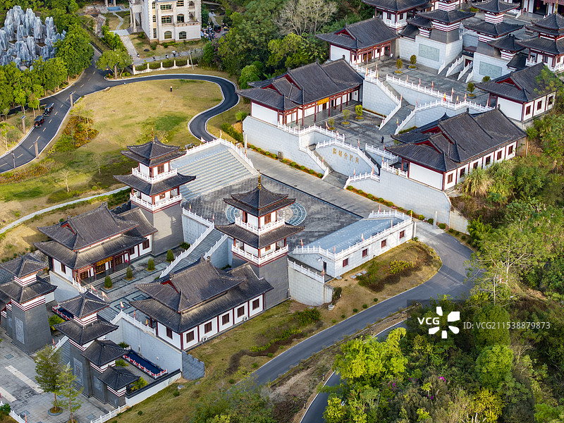 广西崇左市宁明县骆越文化宫航拍风光图片素材
