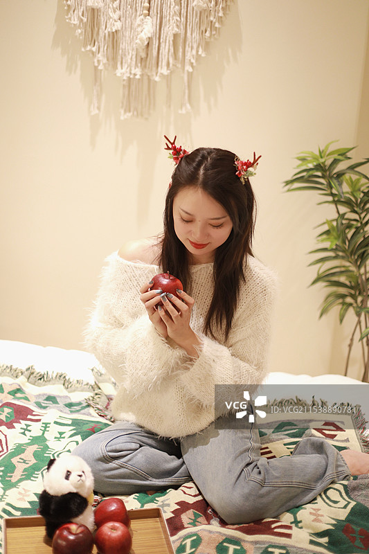 圣诞节平安夜肖像照图片素材