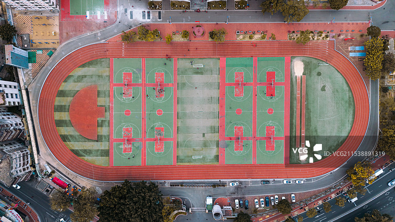 惠安县第一中学操场俯拍图片素材