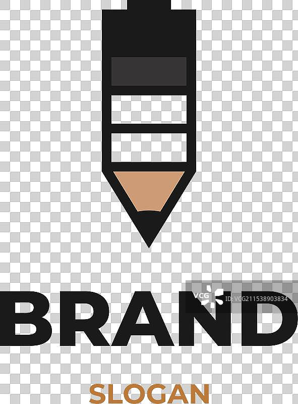 电池与铅笔结合的标志设计图片素材