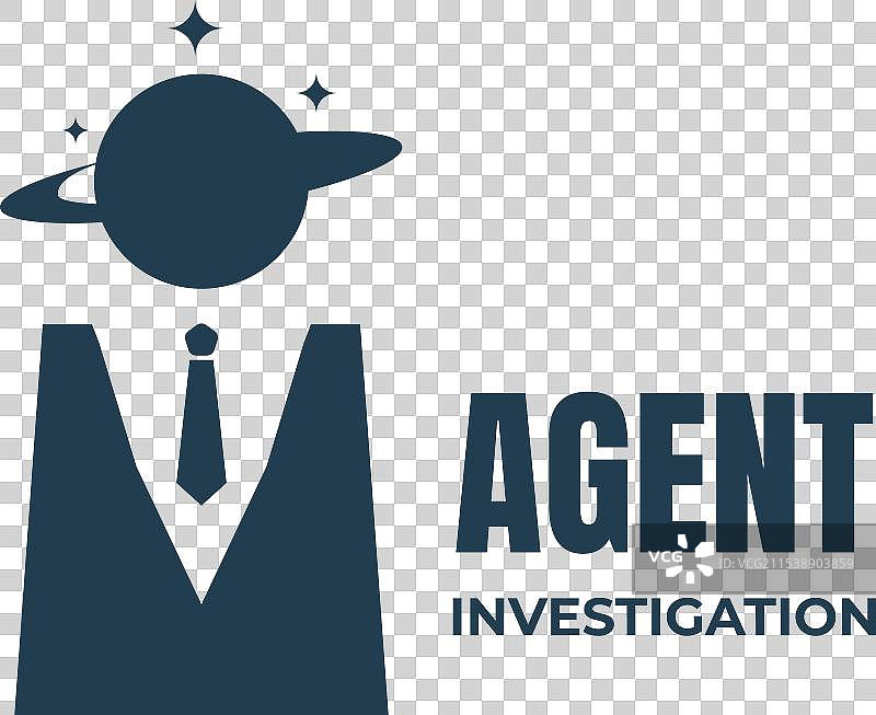 太空侦探标志概念 太空调查图片素材