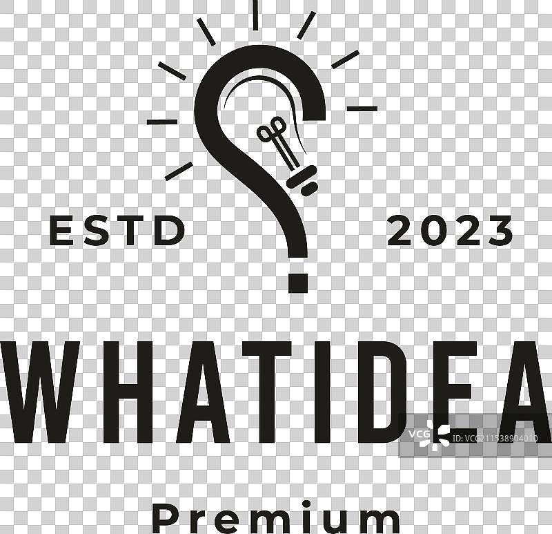 复古风格的灯泡与问号标志设计图片素材