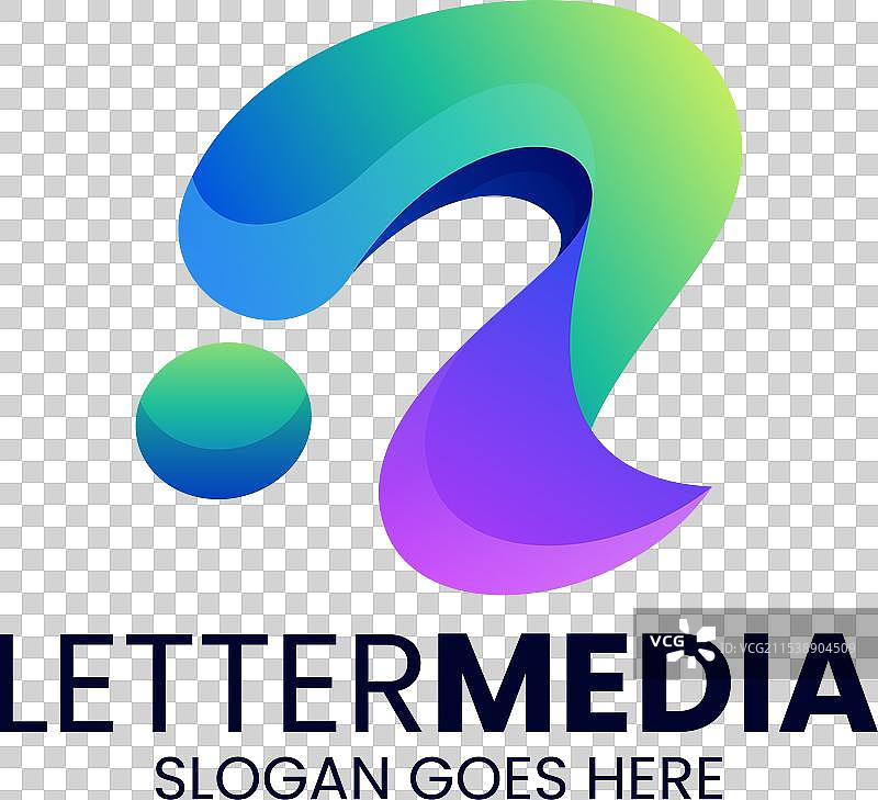 渐变色彩风格的字母R标志图片素材