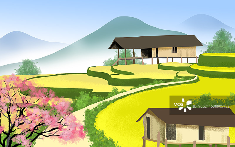 梯田风光图片素材