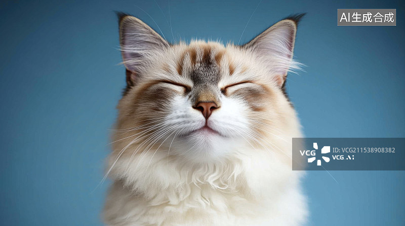 【AI数字艺术】可爱的宠物猫面部特写图片素材