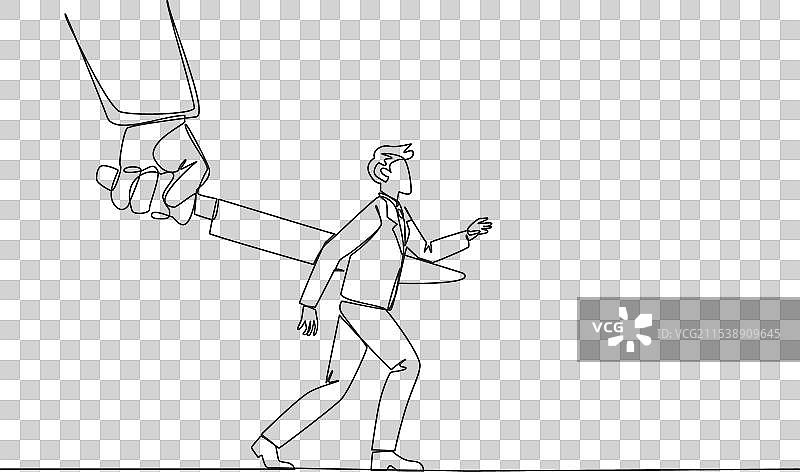 单一连续线条绘制的商人图片素材