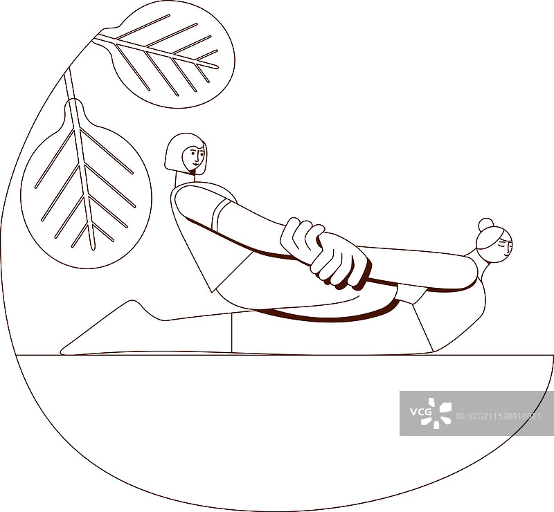 泰式按摩治疗轮廓图绘制图片素材