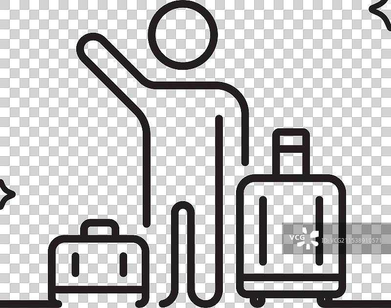 行李领取线图标机场接送标志图片素材