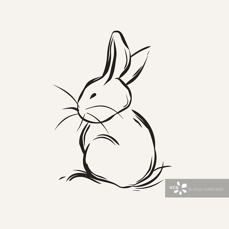 兔子剪影标志符号图片素材