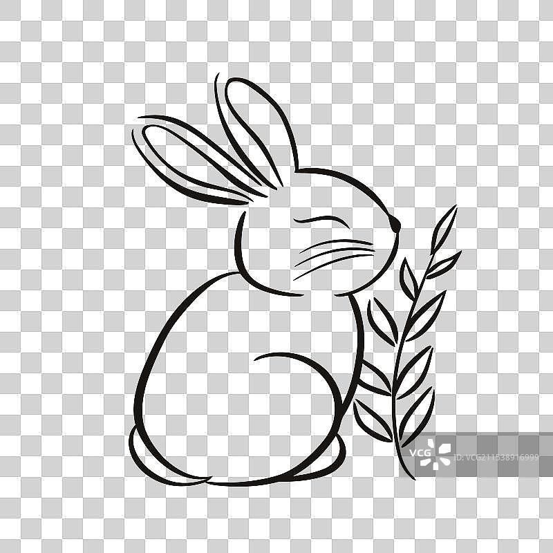 兔子剪影标志符号图片素材