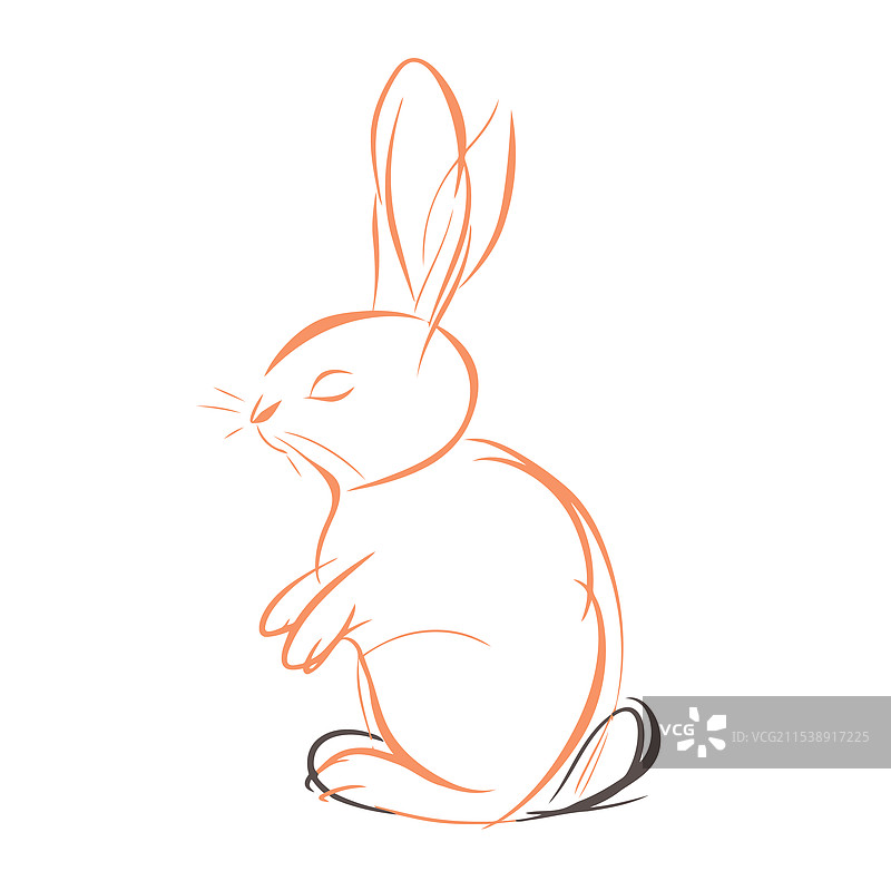兔子剪影标志符号图片素材